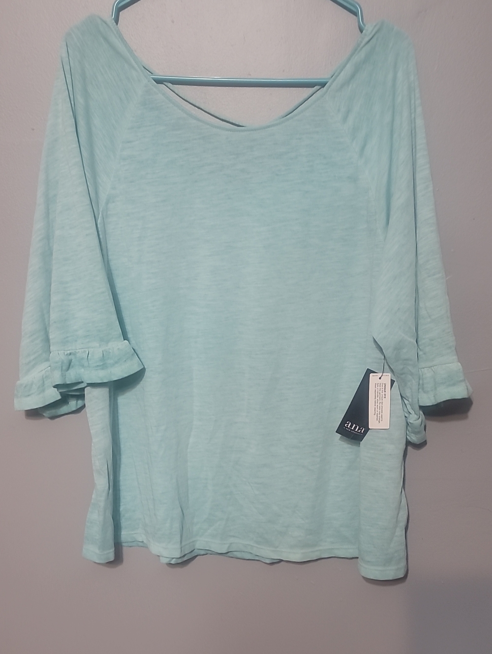 a.n.a Women's Light Aqua Boatneck Tunic Top